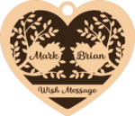 Custom family members name and message, hanging heart, gift - free svg file for members