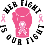 Her fight is our fight, boxing glove and ribbon, breast cancer awareness - free svg file for members