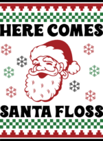 Here comes santa floss, Christmas ugly sweater - free svg file for members