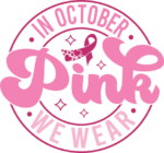 In October, we wear pink, breast cancer awareness tshirt design - free svg file for members