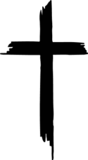 Grunge Christian cross silhouette, clipart image - free svg file for members