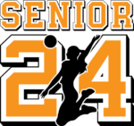 Senior 24, girl volleyball player, graduation tshirt design - free svg file for members