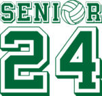senior 24, volleyball, graduation tshirt design - free svg file for members