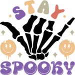 Stay Spooky, skeleton hand hang loose gesture, Halloween - free svg file for members
