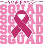Support squad, echo stacked text, pink ribbon, breast cancer awareness tshirt design - free svg file for members