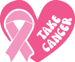 Take cancer, heart and ribbon, breast cancer awareness tshirt design - free svg file for members