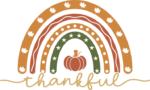 Thankful sign, rainbow and pumpkin, thanksgiving day tshirt design - free svg file for members