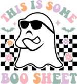 This is some boo sheet, ghost wearing sunglasses, Halloween sweatshirt design - free svg file for members