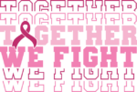 Together we fight, echo stacked text, breast cancer awareness tshirt design - free svg file for members