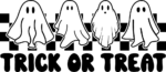 Trick or treat, ghosts and checkered background, Halloween tshirt design - free svg file for members