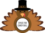 Turkey wearing hat, candy dome ornament, thanksgiving day decor - free svg file for members