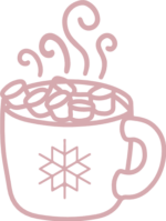 Hot chocolate mug filled with marshmallows clipart image, Christmas cup decor - free svg file for members