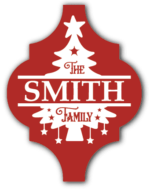 Christmas decorative ornament, the family, editable name, Split tree frame - free svg file for members