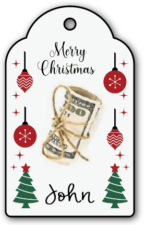 Merry Christmas gift tag design, Money holder, Christmas trees, decor - free svg file for members