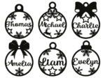 Personalized name, Christmas ornaments bundle - free svg file for members
