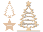 Christmas tree with stand, custom family members names, decor - Laser cut free svg file for members