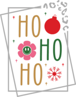 Hohoho sign, leopard skin, double frame, Christmas hoodie design - free svg file for members