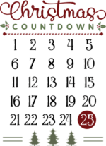 Christmas Countdown, 25th december, Wall Decor - free svg file for members