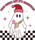 Dead inside but it's Christmas, ghost, tshirt design - free svg file for members