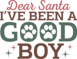 Dear Santa, I've been a good boy, Funny Christmas dog bandana design - free svg file for members