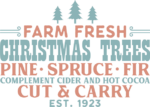 Farm fresh Christmas trees, pine, spruce, fir, complement cider and hot cocoa - free svg file for members