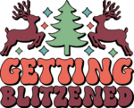 Getting blitzened, Christmas tree and reindeers, Funny tshirt design - free svg file for members