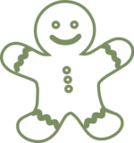 Smiling Gingerbread man outline, Christmas clipart image - free svg file for members