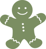 Christmas clipart image, Gingerbread man silhouette - free svg file for members