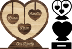 Family members heart stand, Editable names, gift for mom - free svg file for members