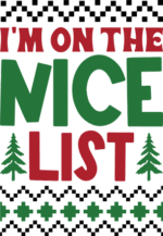 I'm on the nice list, Funny ugly sweater design - free svg file for members