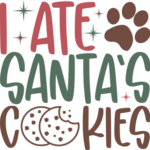 I ate Santa's cookies, Funny Christmas Dog bandana design - free svg file for members