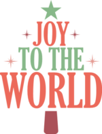 Joy to the world, Christmas tree made of words - free svg file for members