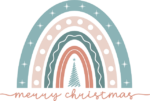 Merry Christmas sign, decorative rainbow - free svg file for members