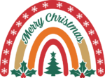 Merry Christmas sign, decorative rainbow - free svg file for members