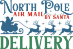 North pole air mail, delivery by santa, Christmas design - free svg file for members