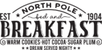 Christmas Decoration, North pole bed and breakfast, warm cookies, hot cocoa, sugar plum - free svg file for members