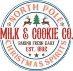 Milk and cookie co, north pole Christmas spirits, Christmas postmark - free svg file for members