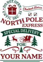 North pole express, special delivery for, custom name, Christmas card - free svg file for members