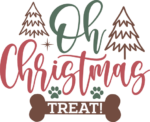 Oh Christmas treat, funny dog bandana design - free svg file for members