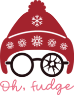 Oh fudge, Christmas hat and broken glasses, funny winter sweatshirt design - free svg file for members