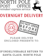 North pole post office reindeer express service, Overnight delivery, Christmas card - free svg file for members