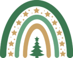 Christmas tree and rainbow clipart image, tshirt design - free svg file for members