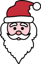 Santa Claus head clipart image, Christmas decor - free svg file for members