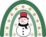 Christmas decor, snowman and rainbow clipart images - free svg file for members