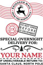 Christmas shipping label, Special overnight delivery for, custom name - free svg file for members