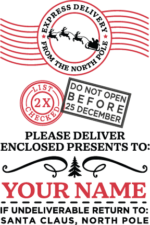 Please deliver enclosed presents to, custom editable name, Christmas shipping label - free svg file for members