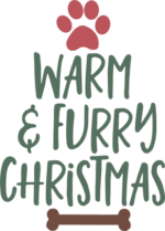 Warm and furry Christmas, Funny merry Christmas card design - free svg file for members