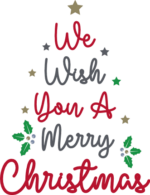 We wish you a merry Christmas, Holiday wishes card design - free svg file for members