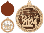 Class of 2024, organized, ambitious, accomplished, hanging ornament for graduation - free svg file for members