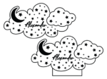 Cloud made of stars and moon, custom baby name wall art - free svg file for members